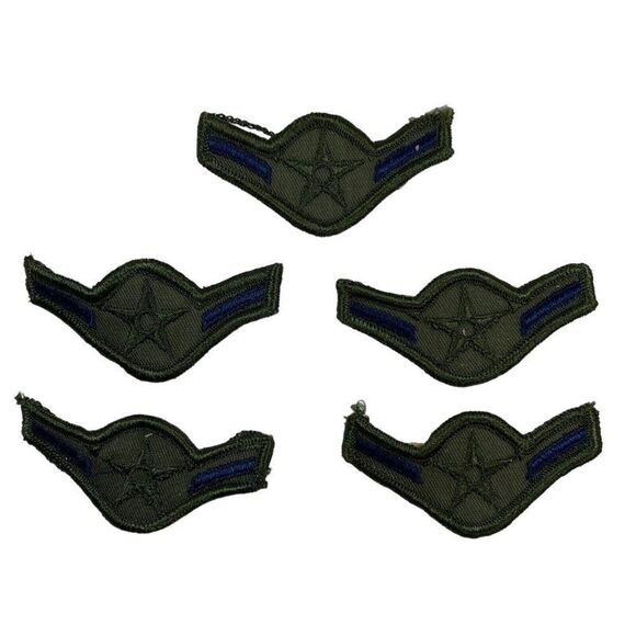 US Air Force Airman Subdued Rank Chevron Patch E-2 USAF Green Stripe BDU LOT 10 - Picture 2 of 3